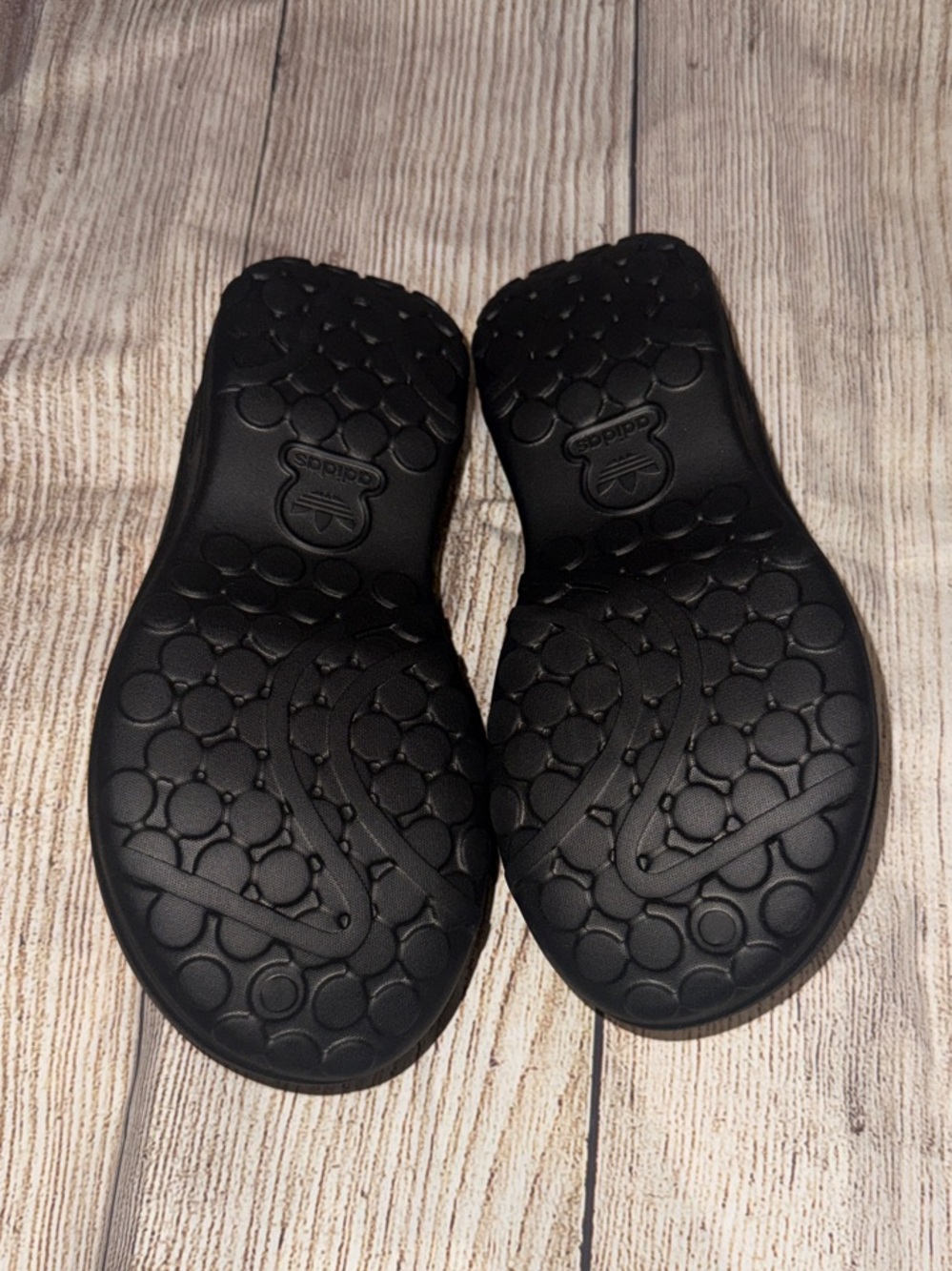 adidas Matte Black Closed-Toe Slip-Ons - Picture 4 of 4